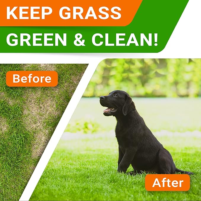 STRELLALAB Green Grass Chews - Pee Grass Spot Saver Caused by Dog Urine - Urine Neutralizer for Lawn, Gut Health Probiotics & Digestive Enzymes,Lawn Burn from Dog Urine, Grass Burn Spot Chews