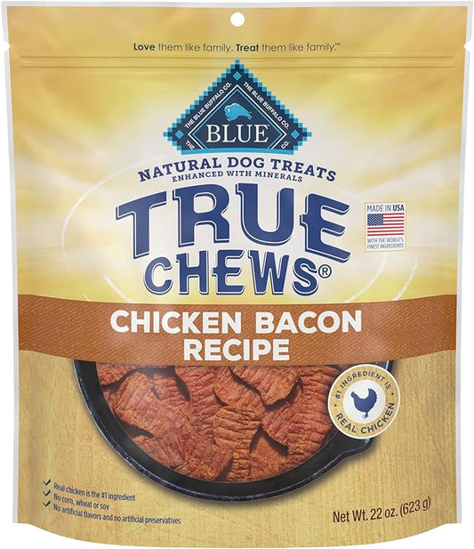 Blue Buffalo True Chews Natural Dog Treats, Chicken Bacon Recipe, 22 oz bag
