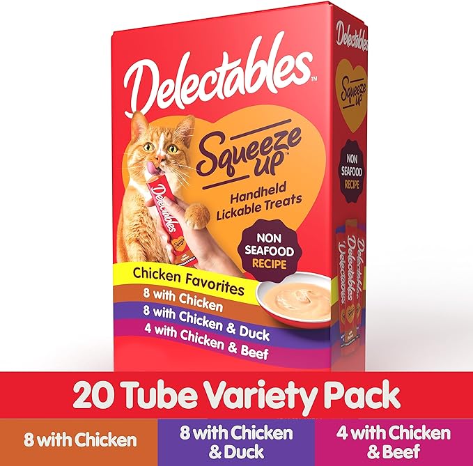 Delectables Squeeze Up Non-Seafood Variety Pack Lickable Cat Treat, 20 Count (Pack of 1)