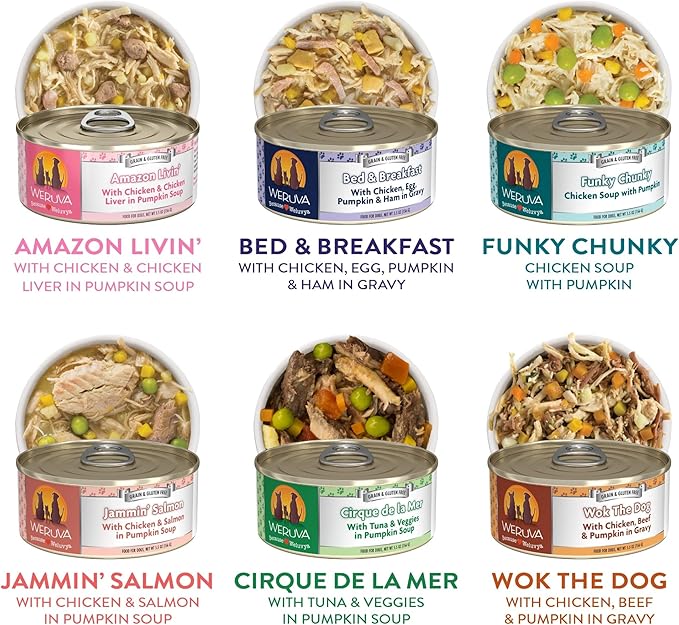 Weruva Classic Dog Food, Feliz Navidog Variety Pack, 5.5oz Can (Pack of 12)