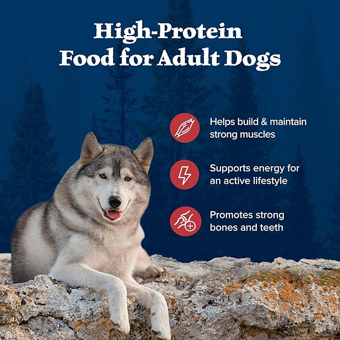 Blue Buffalo Wilderness Rocky Mountain Recipe High-Protein Adult Dry Dog Food, Made in the USA with Natural Ingredients Plus Wholesome Grains, Red Meat, 28-lb. Bag