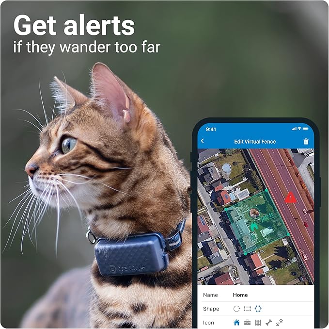 Tractive GPS Tracker & Health Monitoring for Cats (6.5 lbs+) - Market Leading Pet GPS Location Tracker | Wellness & Escape Alerts | Waterproof | Works with Any Collar (Dark Blue)