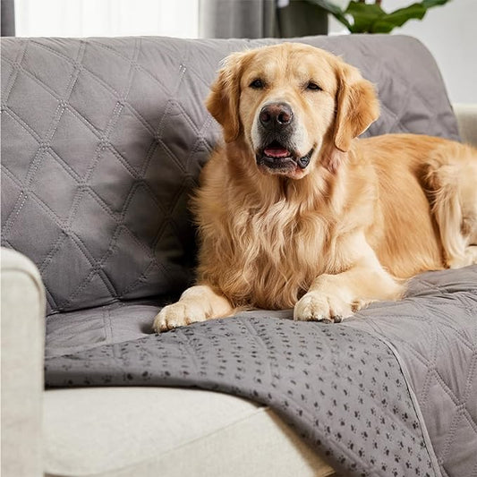 Gorilla Grip 100% Waterproof Dog Blanket 82x82, Pet Friendly Throw Essential for Large Dogs, Tear and Slip Resistant Leakproof Washable Couch Cushion Protector Cover for Indoor Furniture, Charcoal