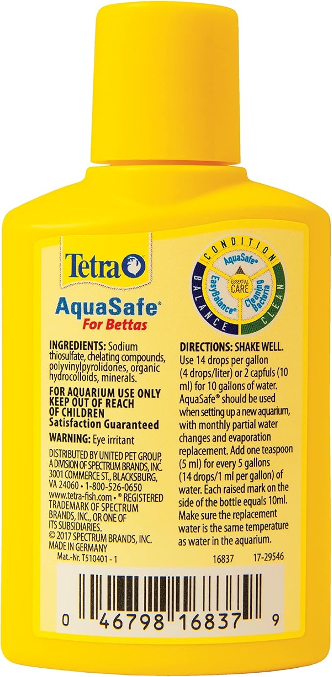 Tetra BettaSafe, aquarium Water Conditioner for Bettas, 1.69-Ounce, 50-Ml, Golds & Yellows, Model:16837 (Pack of 2)