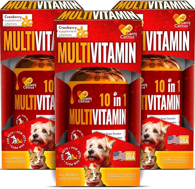 Cat Multivitamin | Dog Vitamins and Supplements | Cat Supplements & Vitamins | Multivitamin for Dogs | Pet Honesty Multivitamin 10-in-1 | Dog Supplements & Vitamins | Vitamins for Dogs | 3 Pack