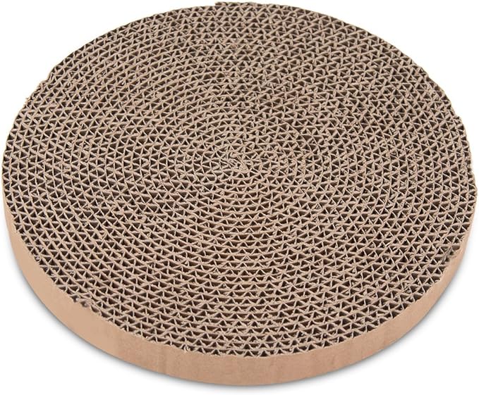 Best Pet Supplies Scratch and Spin Cat Scratcher Replacement Pads for Active Play, Natural Recycled Corrugated Cardboard, Supports Pet Behaviors, Relieves Stress - 5 Count