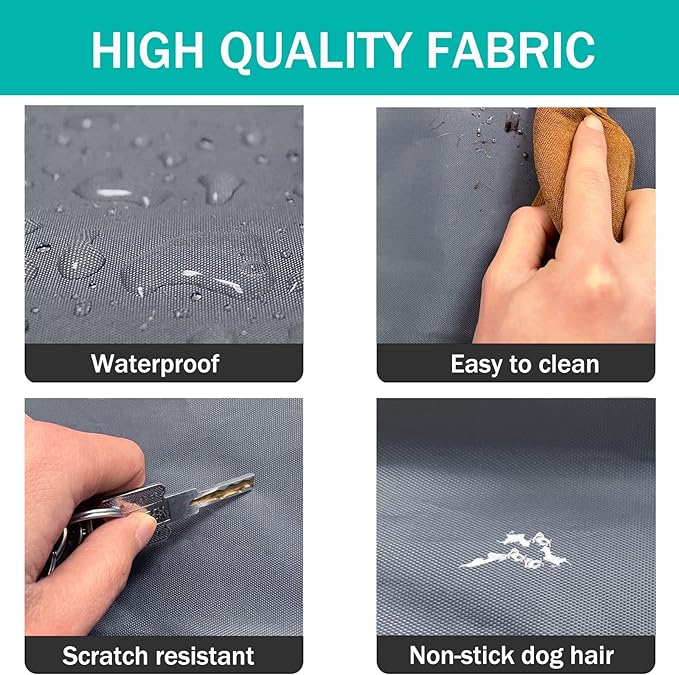 Dog Bed Cover 54Lx44Wx4H Inch.Waterproof Heavy Duty Durable Oxford Dog Bed Replacement Covers with Zipper.Washable Removable Pet Bed Mattress Protector Cover.Grey,Cover Only.