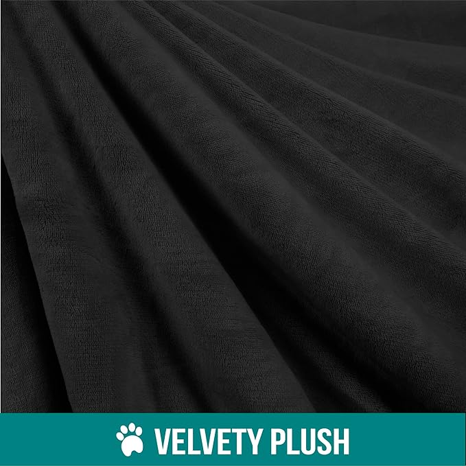 PetAmi Waterproof Dog Blanket for Small Medium Dog, Pet Puppy Blanket Couch Cover Protection, Sherpa Fleece Cat Blanket Washable Throw Couch Sofa Bed Furniture Protector Reversible Soft 29x40 Black