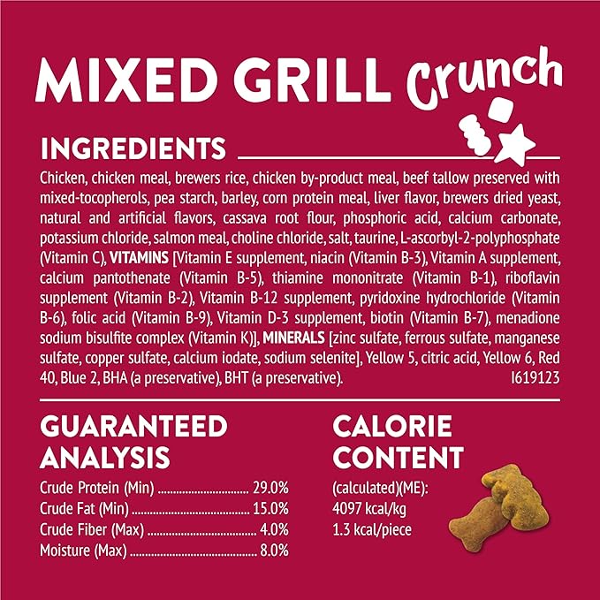 Purina Friskies Cat Treats, Party Mix Mixed Grill Crunch - (Pack of 6) 6 Oz. Pouches