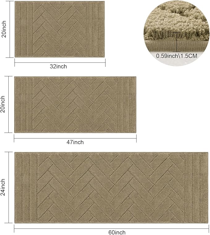 Tindbea Dog Mat for Muddy Paws,Absorbs Moisture Dirt Non-Slip Washable Mud Mat for Dogs,Soft Rubber Backing Front Inside Pet Rug for Entryway, Mud Dog Paws, Patio(24"x59",Latte)