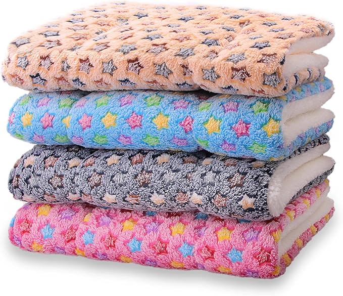 Fluffy Pet Cat Blanket Soft Coral Velvet Pet Puppy Cushion Mat Warm Cover Soft Pad Mat M Pink