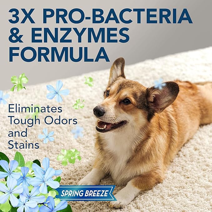 Simple Solution Extreme Pet Stain and Odor Remover | Enzymatic Cleaner with 3X Pro-Bacteria Cleaning Power | Spring Breeze, 1 Gallon