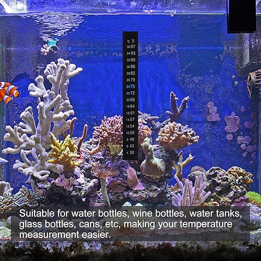 PATIKIL Aquarium Thermometer Sticker, 2Pcs Fish Tank Thermometer Stick On Betta Fish Tank Digital Water Temperature Strips Adhesive for Terrarium Tank Brewing Wine, 4-36℃