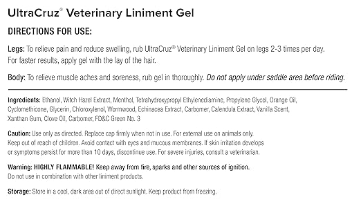 UltraCruz - sc-516109 Veterinary Liniment Gel for Horses, 3 oz