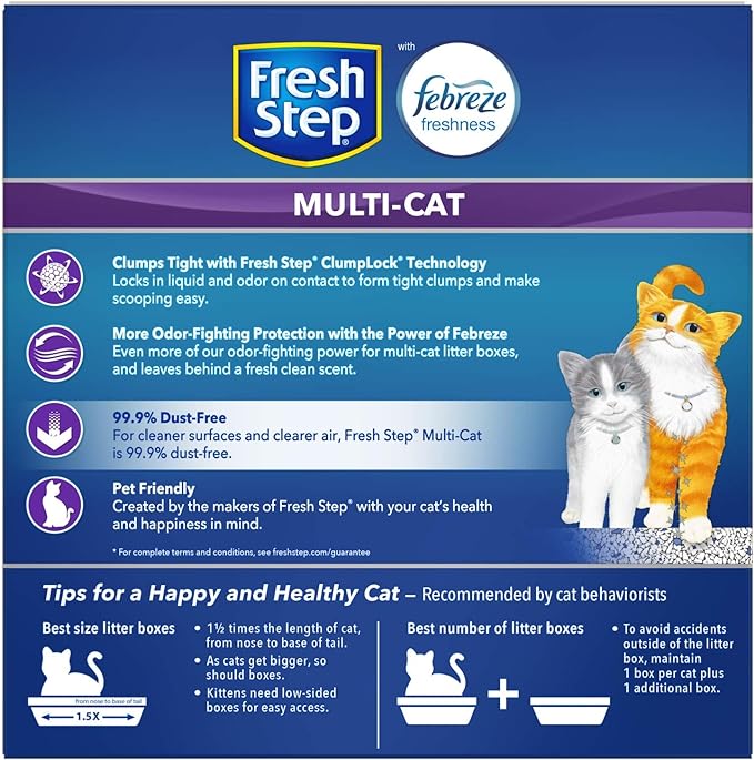 Fresh Step Clumping Cat Litter, Multi-Cat Odor Control, 14 lbs