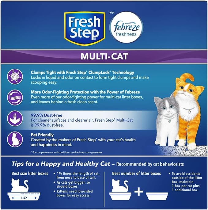 Fresh Step Clumping Cat Litter, Multi-Cat Odor Control, 14 lbs