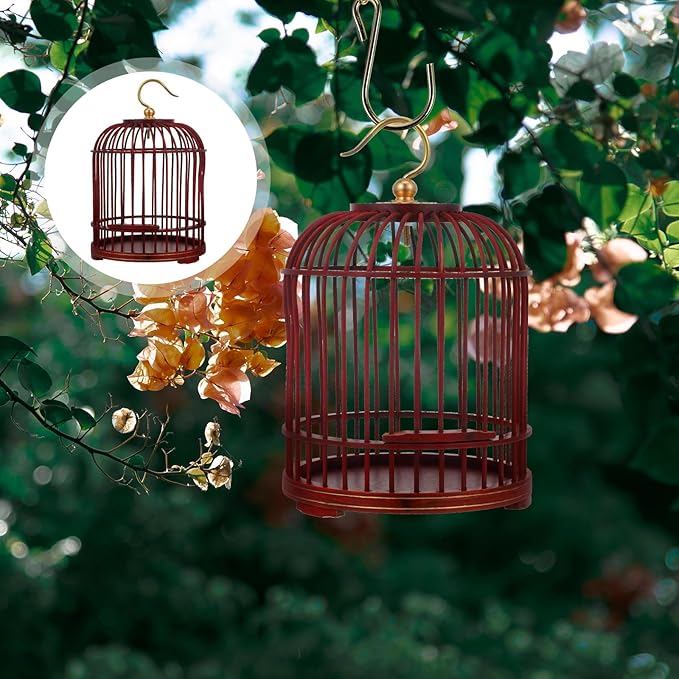 PRETYZOOM Pet Cage Garden Insert Shelter Hanging Cage Wood Cage Hamster Habitat Firefly Cage Cage Pets Supplies Vintage Bird Cage Hanging Cage Container Wooden Metal