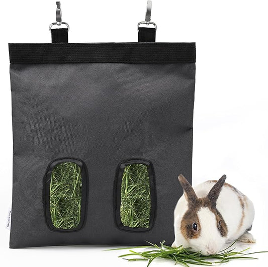 Rabbit Hay Feeder Bag, Guinea Pig Hay Feeder,Bunny Hay Bag, 600D Oxford Cloth Fabric Pet Hay Hanging Feeder Storage for Rabbit, Small Animal.