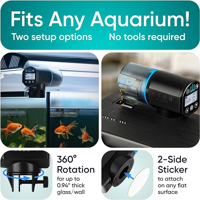 Automatic Fish Feeder for Aquarium - New Generation 2024, Auto Food Dispenser with Timer for Small Tank, Big Aquariums & Pond