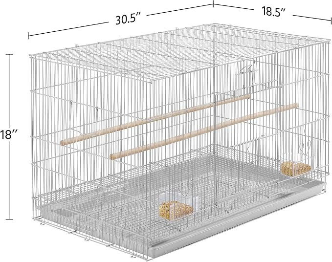 Yaheetech 30inch Length Iron Flight Bird Cage, Prakeet Cage Cockatiels Cage Flight Bird Cage for Conures Lovebirds