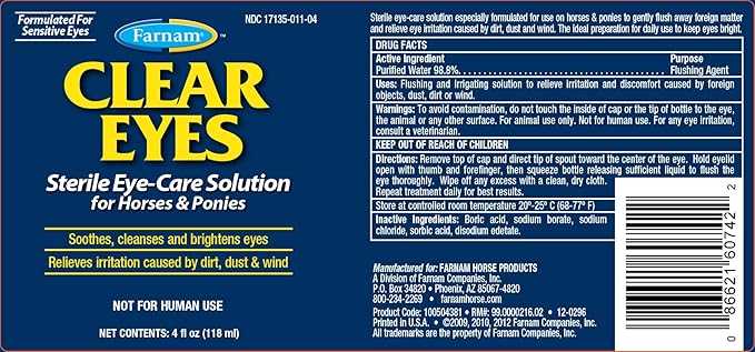 Farnam Clear Eyes for Horses, 4fl oz