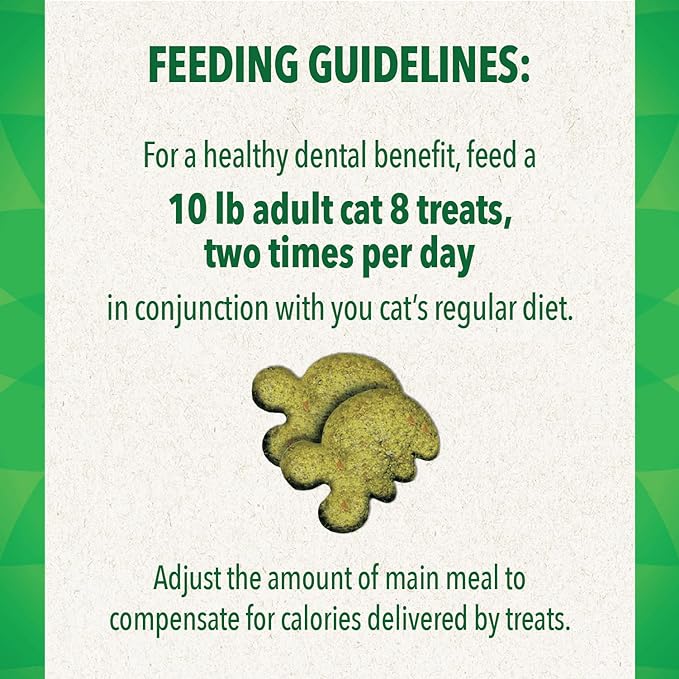 Greenies Feline Adult Natural Dental Care Cat Treats, Over Roasted Chicken Flavor, 2.1oz. Pouch