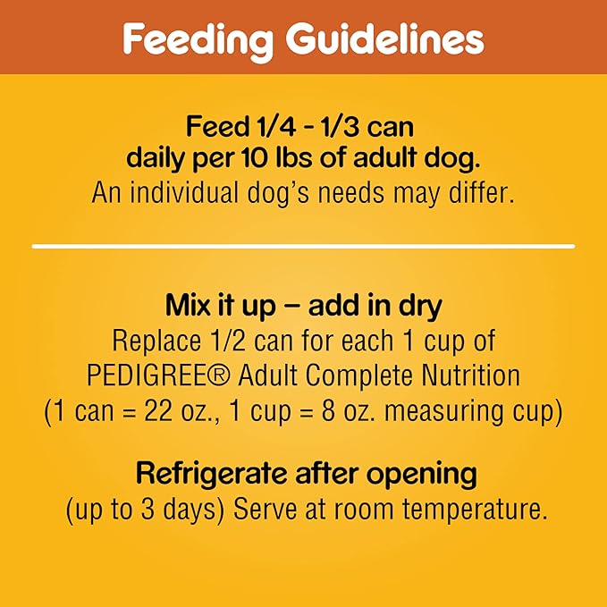 PEDIGREE CHOPPED GROUND DINNER Adult Canned Soft Wet Dog Food with Chicken, 22 oz. Cans (Pack of 12)