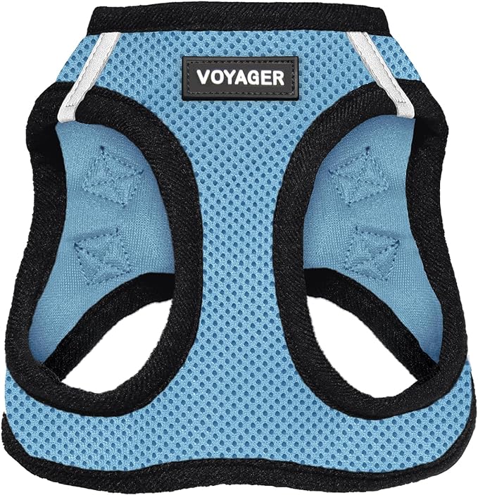 Voyager Step-in Air Dog Harness - All Weather Mesh Step in Vest Harness for Small and Medium Dogs and Cats by Best Pet Supplies - Harness (Baby Blue/Black Trim), XXX-Small