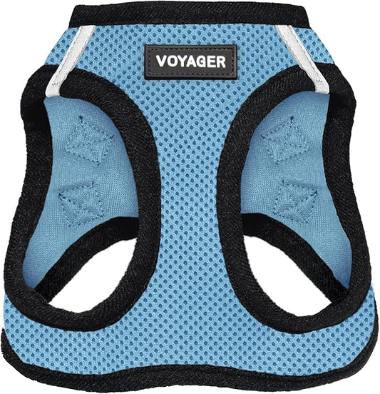 Voyager Step-in Air Dog Harness - All Weather Mesh Step in Vest Harness for Small and Medium Dogs and Cats by Best Pet Supplies - Harness (Baby Blue/Black Trim), XX-Small