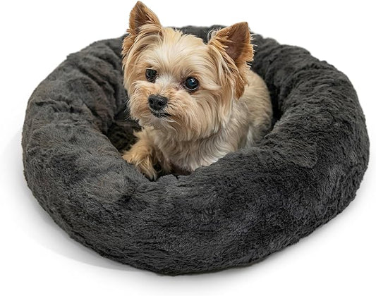 Best Friends by Sheri The Original Calming Donut Cat and Dog Bed in Lux Fur Mink, Extra Small 18"