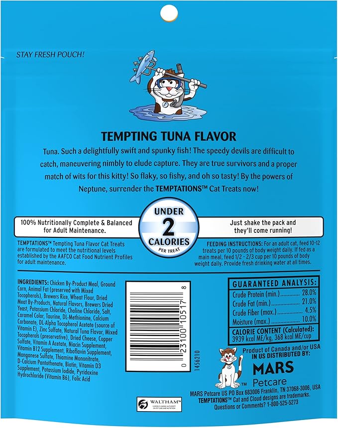 Temptations Classic Treats for Cats Tempting Tuna Flavor, 6.3 Ounce (Pack of 10)