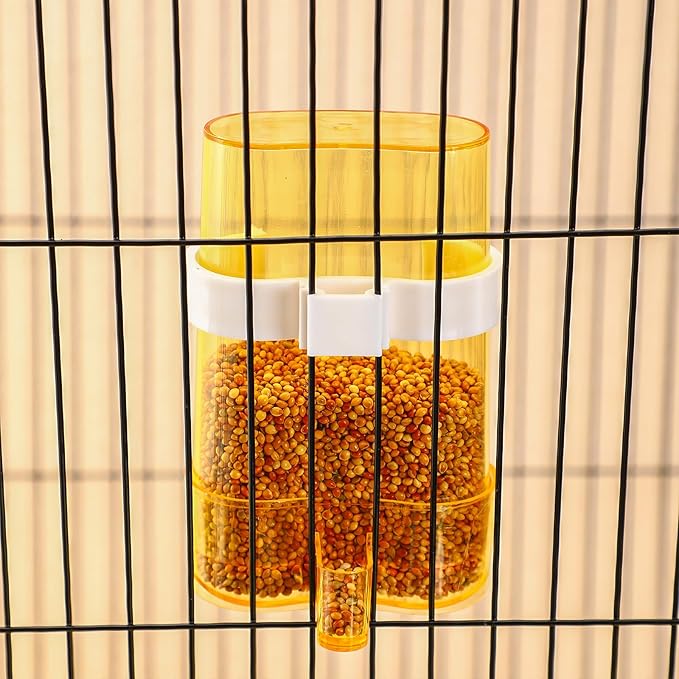 4 Pcs No Mess Bird Feeders Automatic Parrot Water Dispenser Clear Bird Seed Container Parakeet Cage Accessories for Small and Medium Birds Parrot Cockatiel Canary (Multicolor,Water Dispenser)