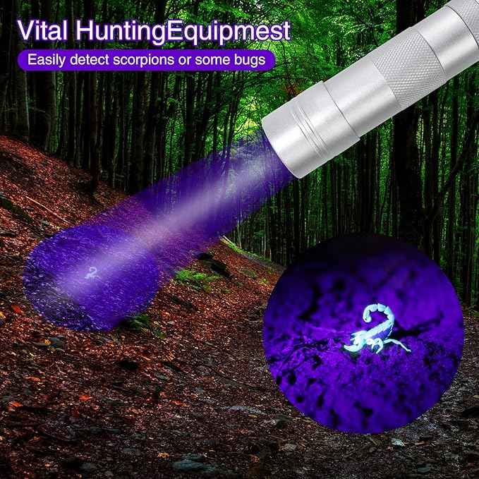 COSOOS Black Light Flashlight, 12LED 395nm UV Handheld Black Light, Mini Torch Light, Dogs Urine Detector for Dry Urine Stains, Bed Bugs and Scorpions.