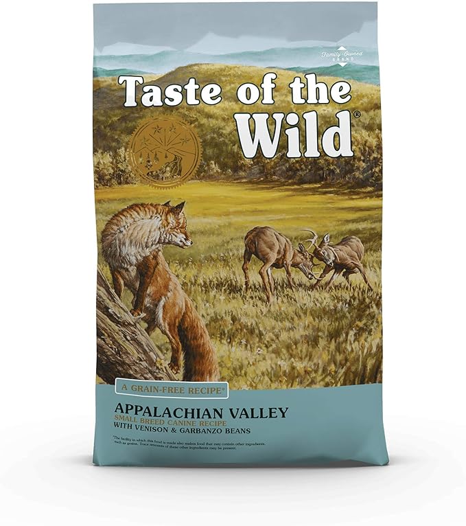 Taste of the Wild Grain Free High Protein Real Meat Recipe Appalachian Valley Premium Dry Dog Food,Venison,5 pounds