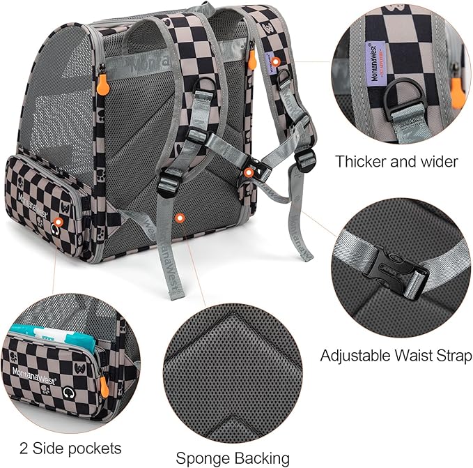 Montana West Cat Carrier Backpack for Small Medium Dog & Puppies with Breathable Mesh for Hiking Camping Backpack Travel Bag