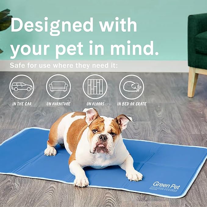 The Green Pet Shop Dog Mat, Extra Large - Pressure Activated Cooling Pad, (80 Plus Lb.) - Non-Toxic Gel, No Water or Electricity Needed for This XL Dog Mat