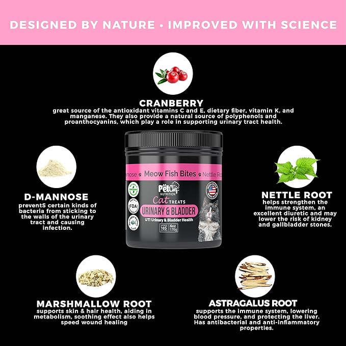 Pet Chef CAT Treats: Cat Bladder Health & UTI Prevention. Reduce, heal & Stop Kidney, Bladder and Painful UTIs. Cat Supplements with Amazing Benefits. Natural, Organic Holisitic Health. Low Calories.