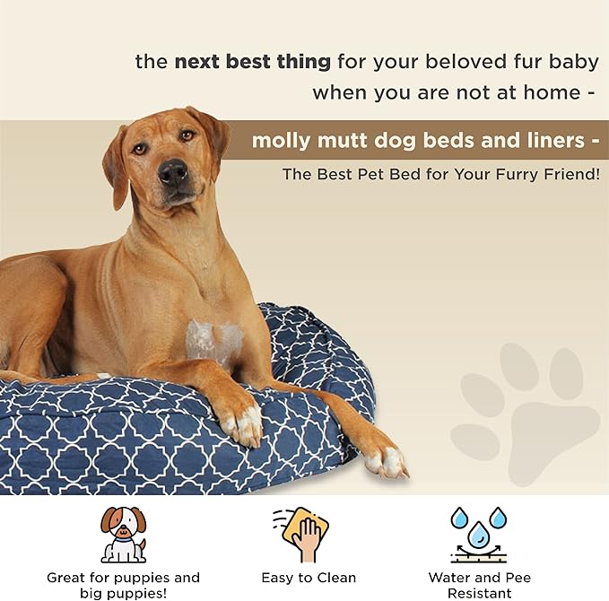 Molly Mutt Huge Dog Bed Cover -Romeo & Juliet Print - Measures 36”X45”X5’’- 100% Cotton - Durable - Breathable - Sustainable - Machine Washable Dog Bed Cover
