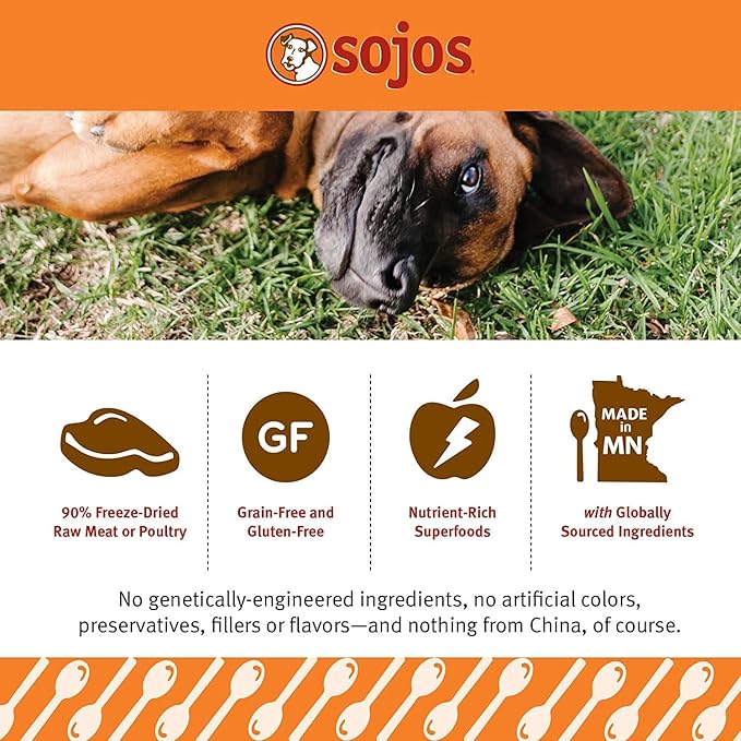 SOJOS 3 Pack of Beef Natural Freeze-Dried Raw Cat Treats, 1 Ounce Each
