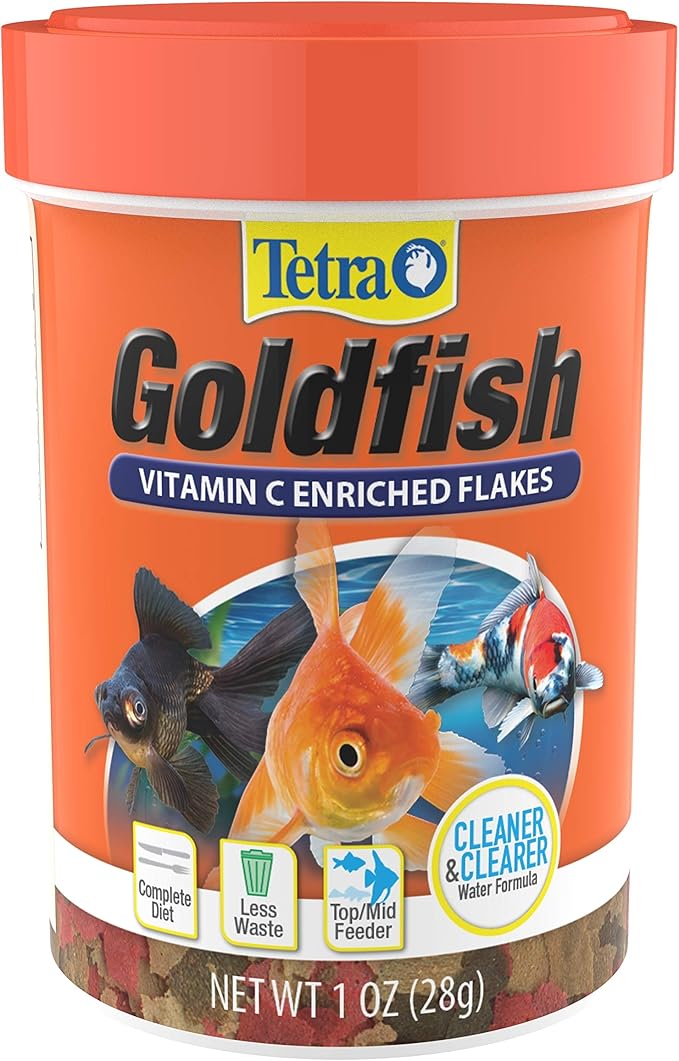 Tetra Goldfish Flakes, Nutritionally Balanced Diet for Aquarium Fish, Vitamin C Enriched Flakes, 1 oz (36 Pack)