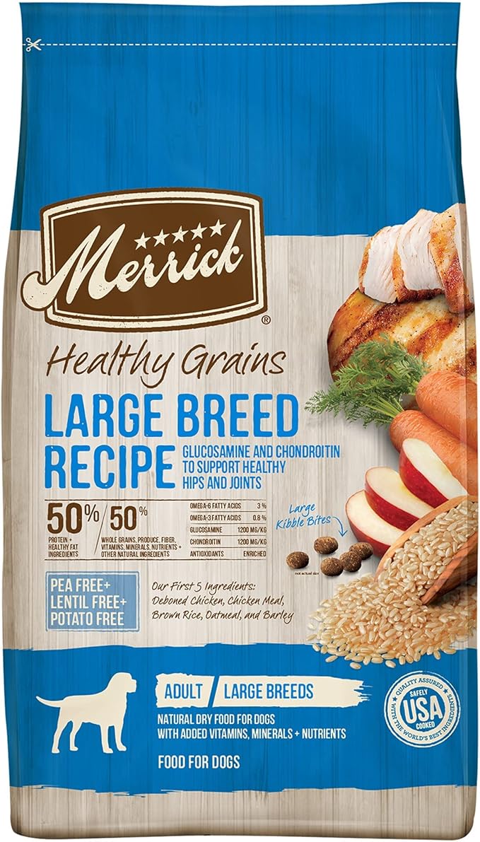 Merrick Healthy Grains Premium Large Breed Dry Dog Food, Wholesome And Natural Kibble For Big Dogs, Chicken - 30.0 lb. Bag