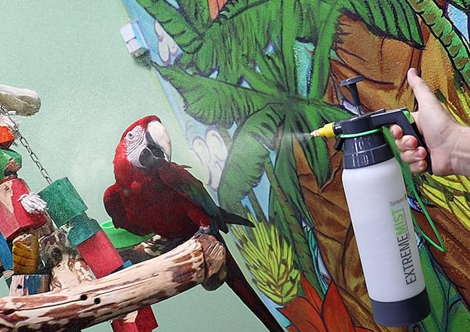 EXTREMEMIST High-Performance Bird Sprayer | Ultrafine Avian Pump Mister | Handheld Pet Bird Bath Mister | Adjustable Nozzle | Bird Cage Cleaner | Perfect for Macaws, Cockatiels, Parrots & More - 32oz