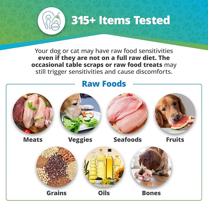 5Strands Pet Raw Food Intolerance Test, at Home Sensitivity Test for Dogs & Cats, 312 Items, Hair Analysis, Accurate for All Ages and Breed, Results in 5 Days - Chicken, Beef, Duck