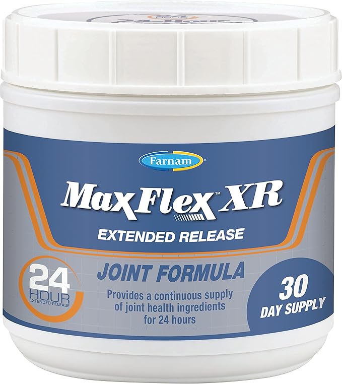 Farnam MaxFlex XR Extended Release Joint Supplement for Horses, Provides a continuous supply of joint health ingredients for 24 hours, 0.9375 pound, 30 Day Supply