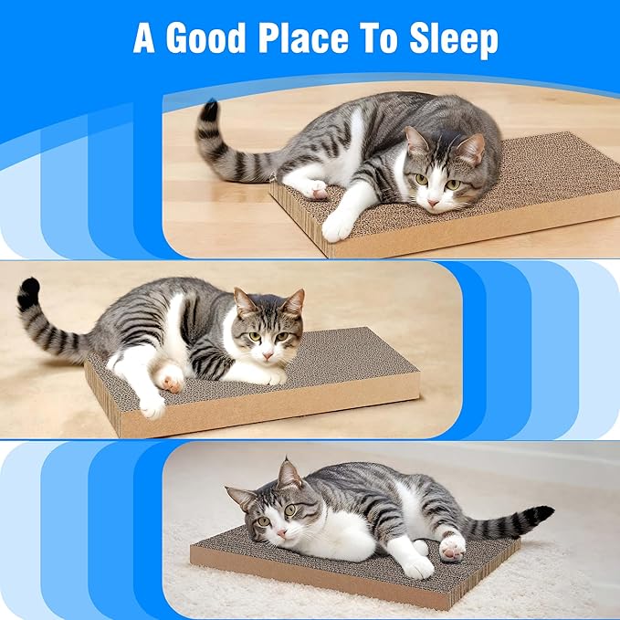 5 Packs Cat Scratcher, Cat Scratching Board for Indoor Cats and Kitten, Large Size Cat Scratching Pad, Durable&Premium Recyclable Cardboard Cat Scratcher