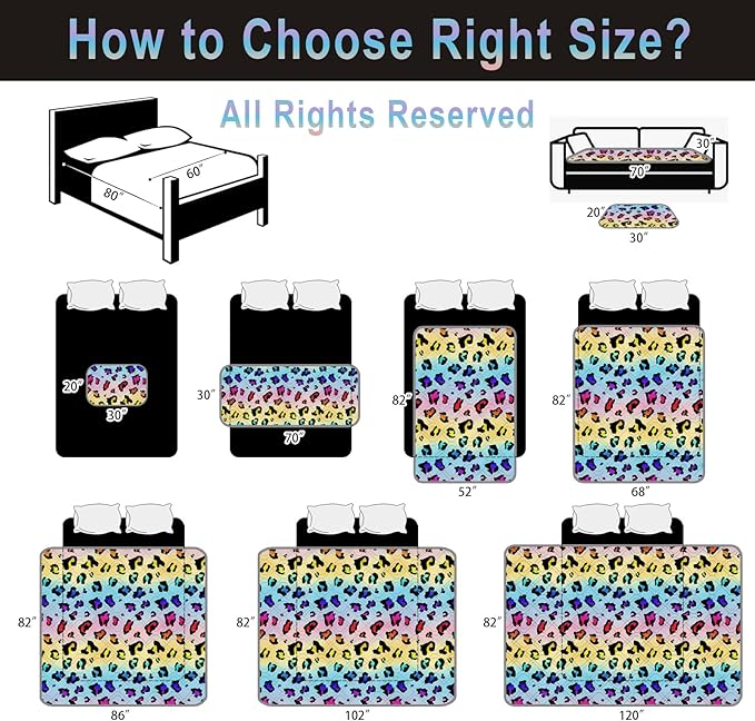 Waterproof Dog Bed Cover 30x70inch Reversible Pad Reusable Camping Mat for Kids/Pet/Dog/Cat Washable Geometric Embroidery Blanket Patchwork Rainbow Leopard Printed+Gray