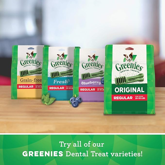 Greenies Aging Care Regular Natural Dental CareDog Treats, 27 oz. Pack (27 Treats)