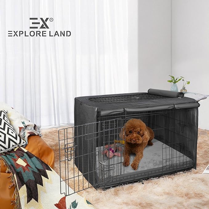 Waterproof Dog Bed Cover Machine Washable Fluffy Dog Bed Replacement Cover for 54 Inch Crate, 54Lx36Wx4H inch, Gray