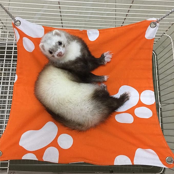 Ferret Cat Hammock Bed for Cage 100% Handmade Pet Canvas Hammocks for Small Animals, Kitten, Guinea Pig, Bunny, Rabbit, Rat Comfortable Hanging Bed, Soft Sleepy Mat Pad for Sleeping and Resting