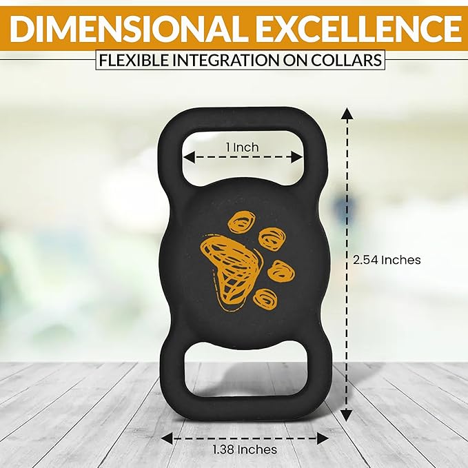 Png Silicone Airtag Holder for Dog Collar - 2 Pack | Serving as a Dog GPS Tracker Case | Holder for AirTag Dog Collar | Waterproof Airtag Holder | Dog Apple Airtag Holder | Secure Dog Tracker (Black)